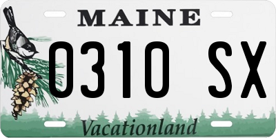 ME license plate 0310SX