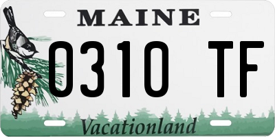 ME license plate 0310TF