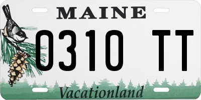 ME license plate 0310TT