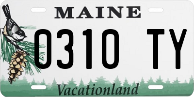 ME license plate 0310TY