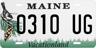 ME license plate 0310UG