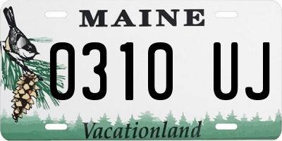 ME license plate 0310UJ