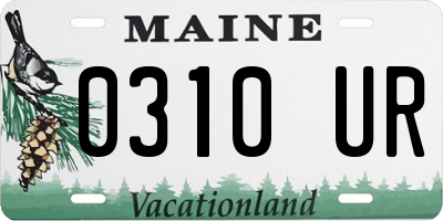 ME license plate 0310UR