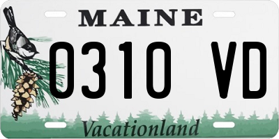 ME license plate 0310VD