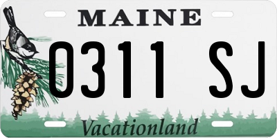 ME license plate 0311SJ