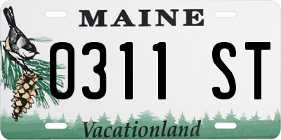 ME license plate 0311ST