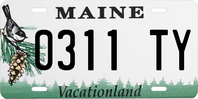 ME license plate 0311TY
