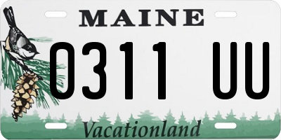 ME license plate 0311UU