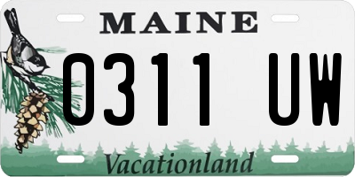 ME license plate 0311UW