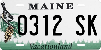 ME license plate 0312SK