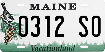 ME license plate 0312SO