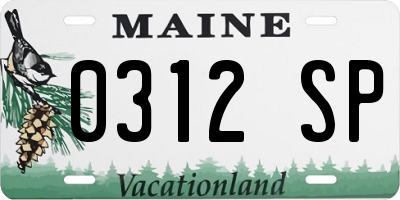 ME license plate 0312SP