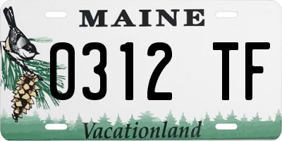 ME license plate 0312TF