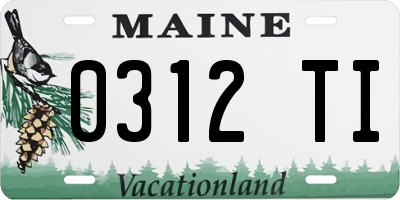ME license plate 0312TI