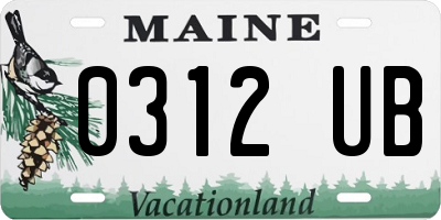 ME license plate 0312UB