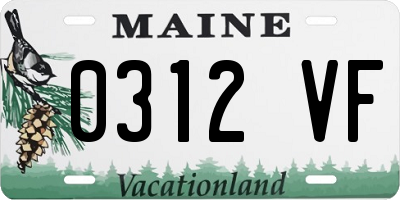 ME license plate 0312VF