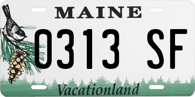 ME license plate 0313SF