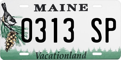 ME license plate 0313SP