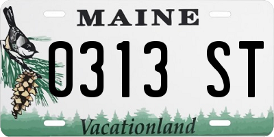 ME license plate 0313ST
