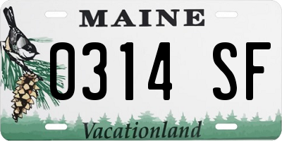 ME license plate 0314SF
