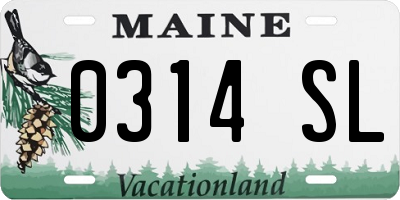 ME license plate 0314SL