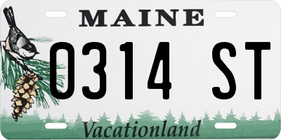 ME license plate 0314ST