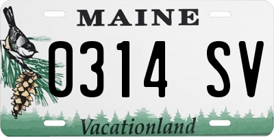 ME license plate 0314SV
