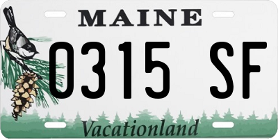 ME license plate 0315SF
