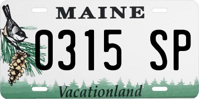ME license plate 0315SP