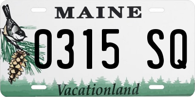 ME license plate 0315SQ