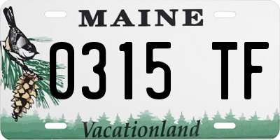 ME license plate 0315TF