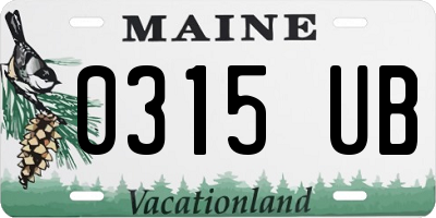 ME license plate 0315UB