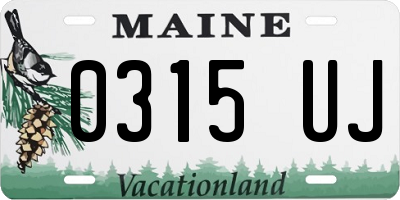 ME license plate 0315UJ