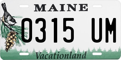 ME license plate 0315UM