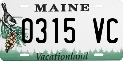 ME license plate 0315VC