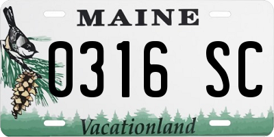 ME license plate 0316SC