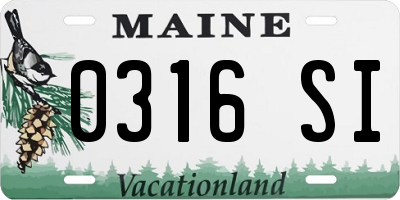 ME license plate 0316SI