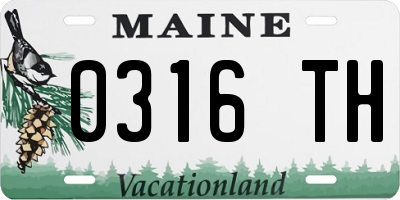 ME license plate 0316TH