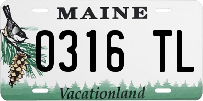 ME license plate 0316TL