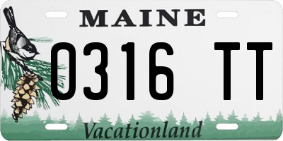 ME license plate 0316TT