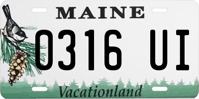 ME license plate 0316UI