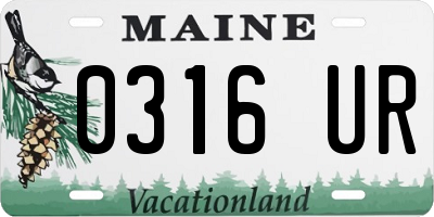 ME license plate 0316UR