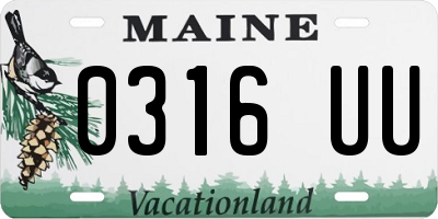 ME license plate 0316UU