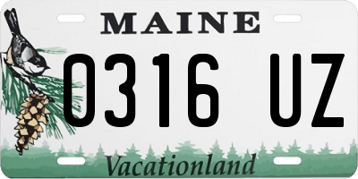 ME license plate 0316UZ