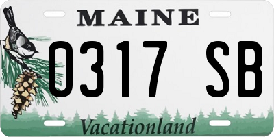 ME license plate 0317SB