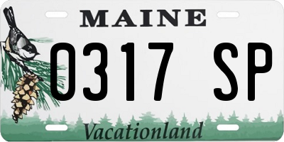 ME license plate 0317SP