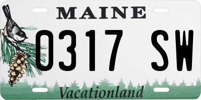 ME license plate 0317SW