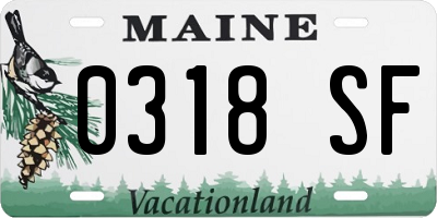 ME license plate 0318SF