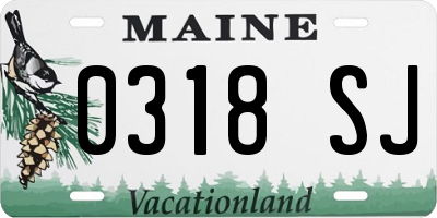 ME license plate 0318SJ