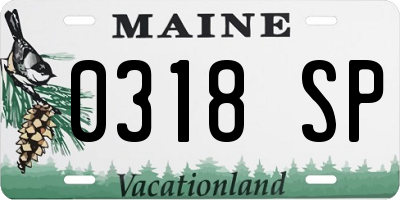ME license plate 0318SP
